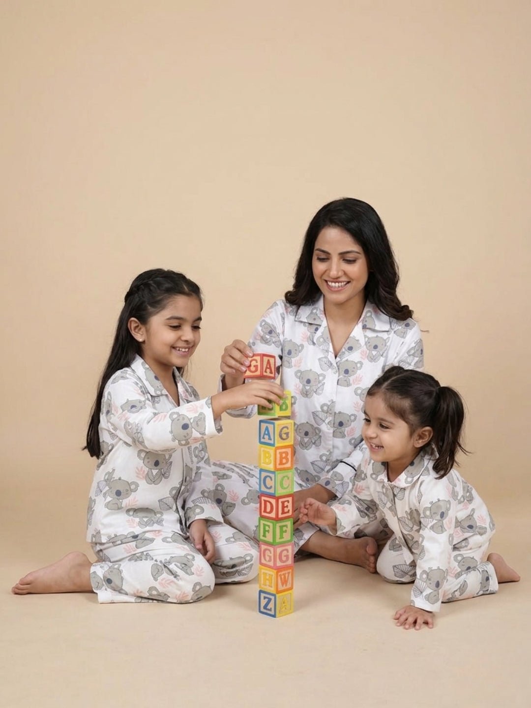 Baby Koala Mom And Baby Pajama Set Twinning Combo Of 3