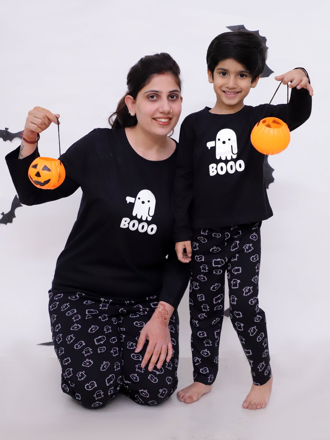 Boo Matching Mom And Baby Pajama Set Twinning Combo Of 3