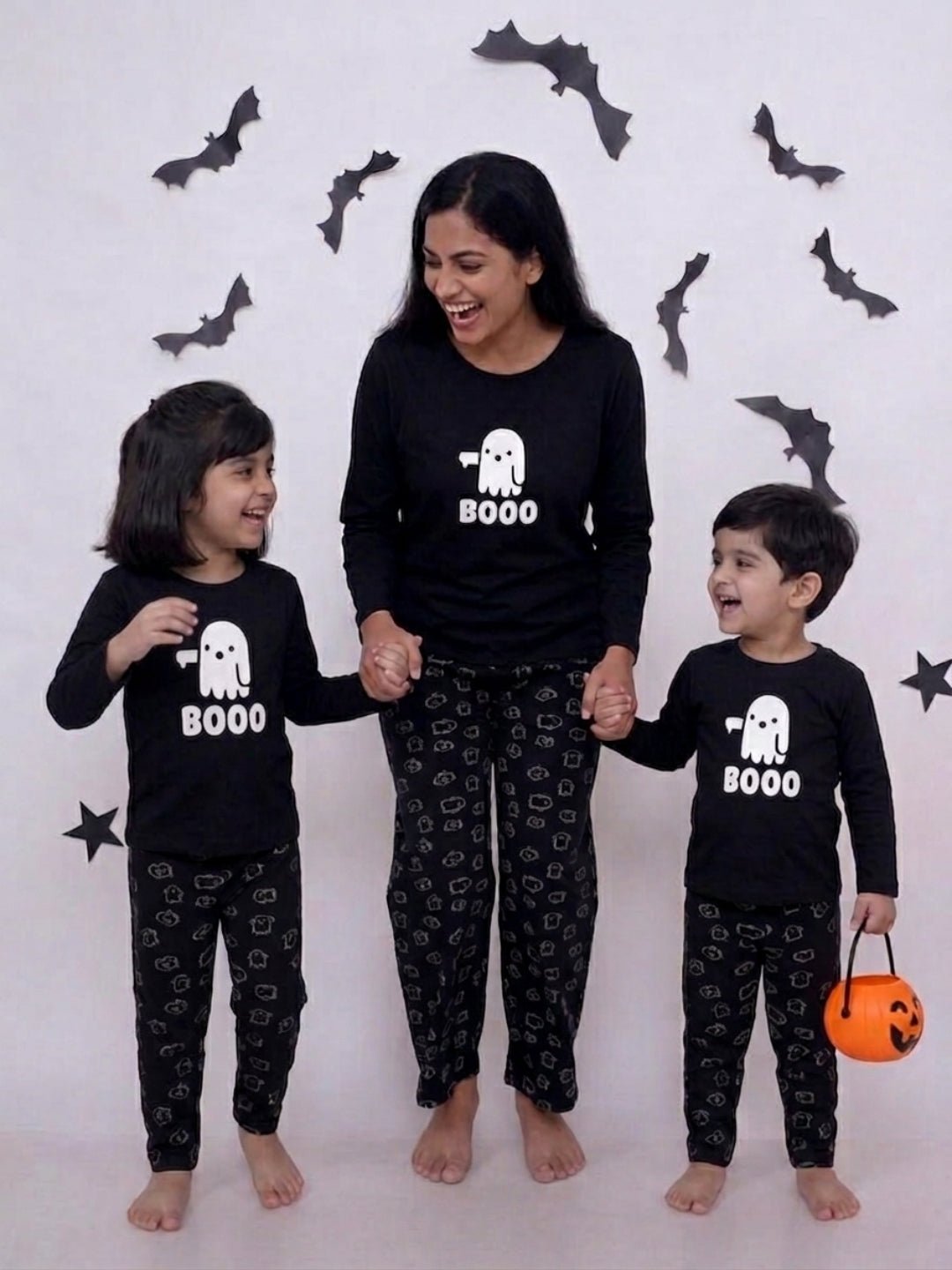 Boo Matching Mom And Baby Pajama Set Twinning Combo Of 3
