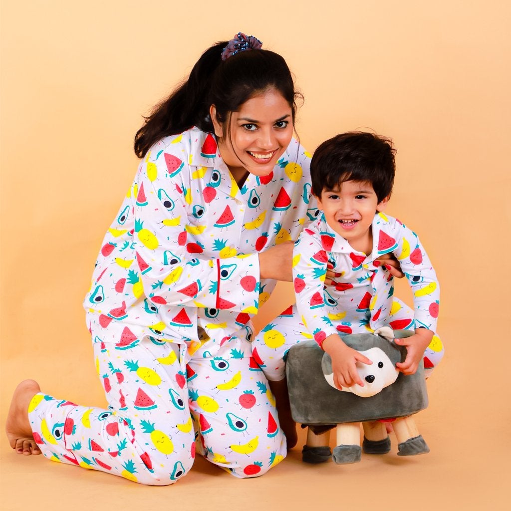 Fruity Cutie Mom And Baby Pajama Set Twinning Combo Of 3