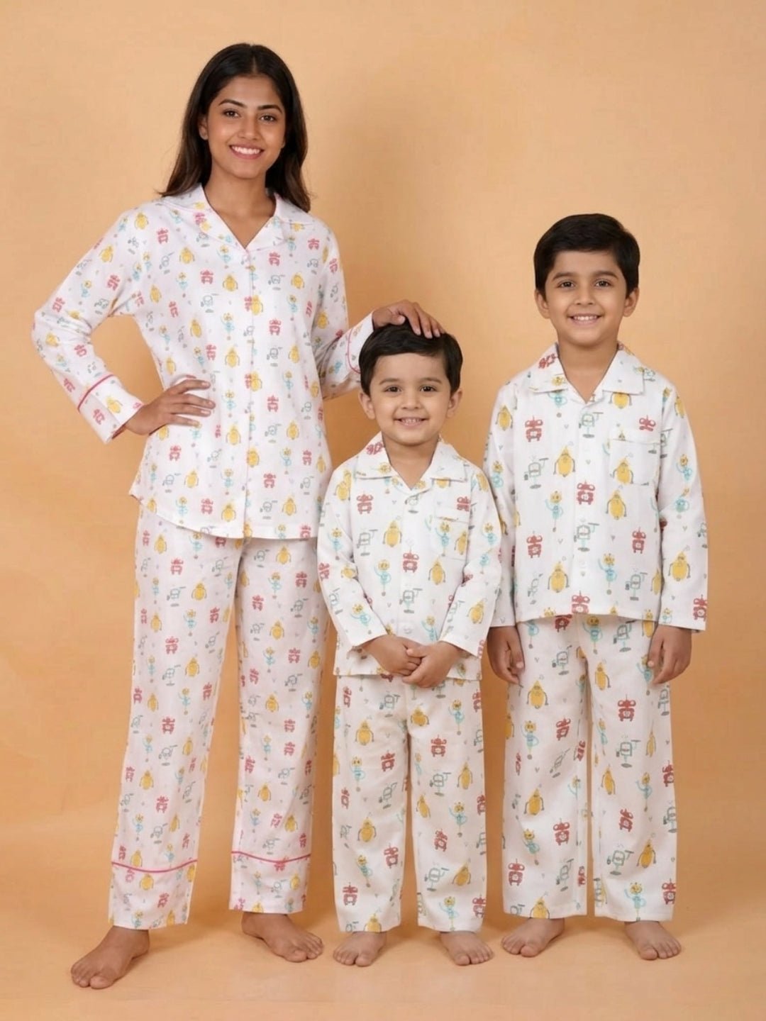 Robo Club Matching Pajama Set For Mom And Baby