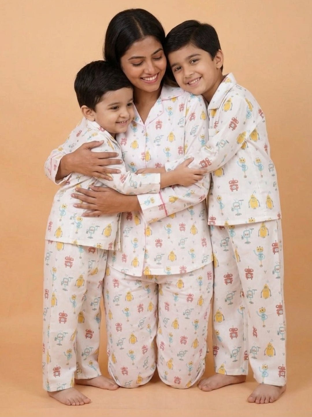Robo Club Matching Pajama Set For Mom And Baby