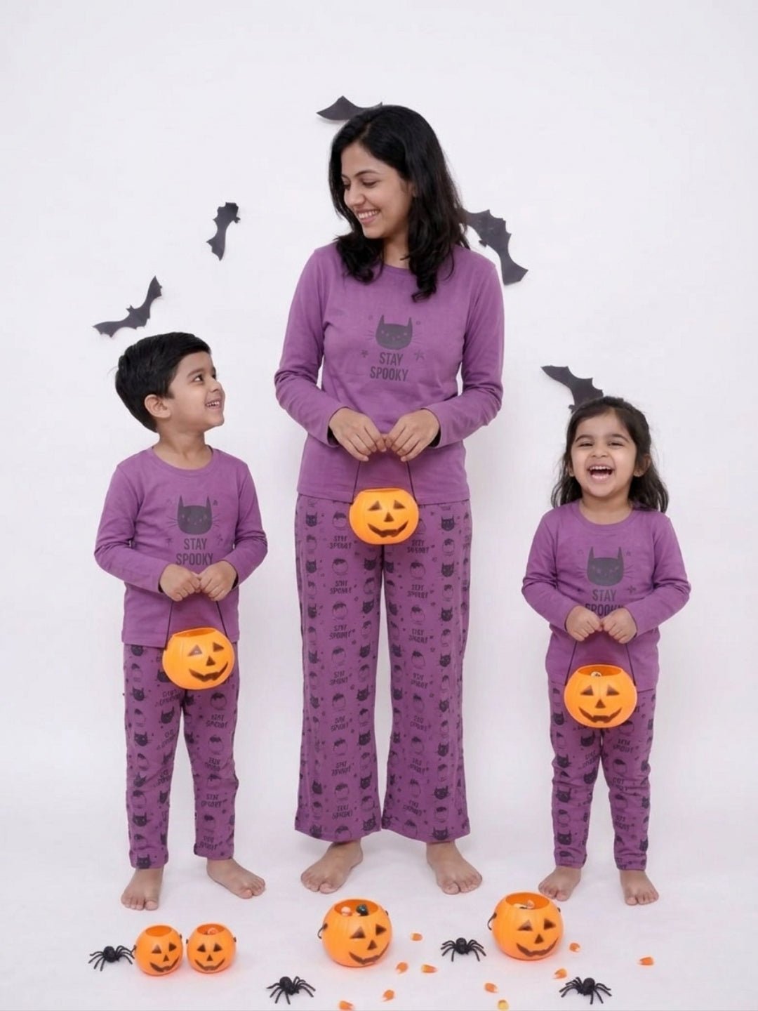 Stay Spooky Mom And Baby Pajama Set Twinning Combo Of 3