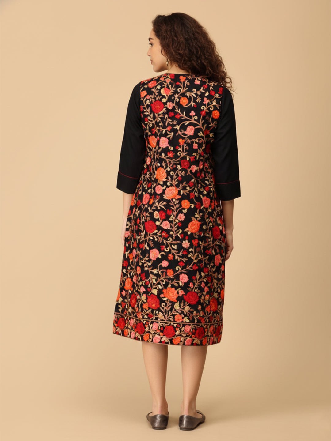  Shabnam Cashmilon Maternity and Nursing Shacket Dress Black