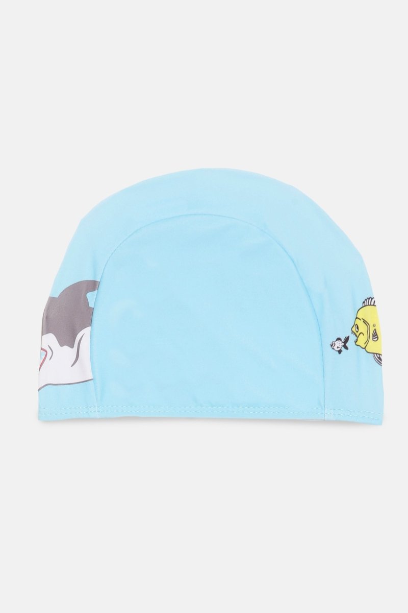 Shark Snap Boys Swim Shorts With Cap Set
