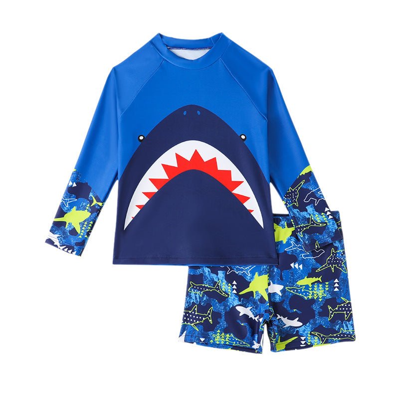 Blue Elephant Print Boys Swimsuit