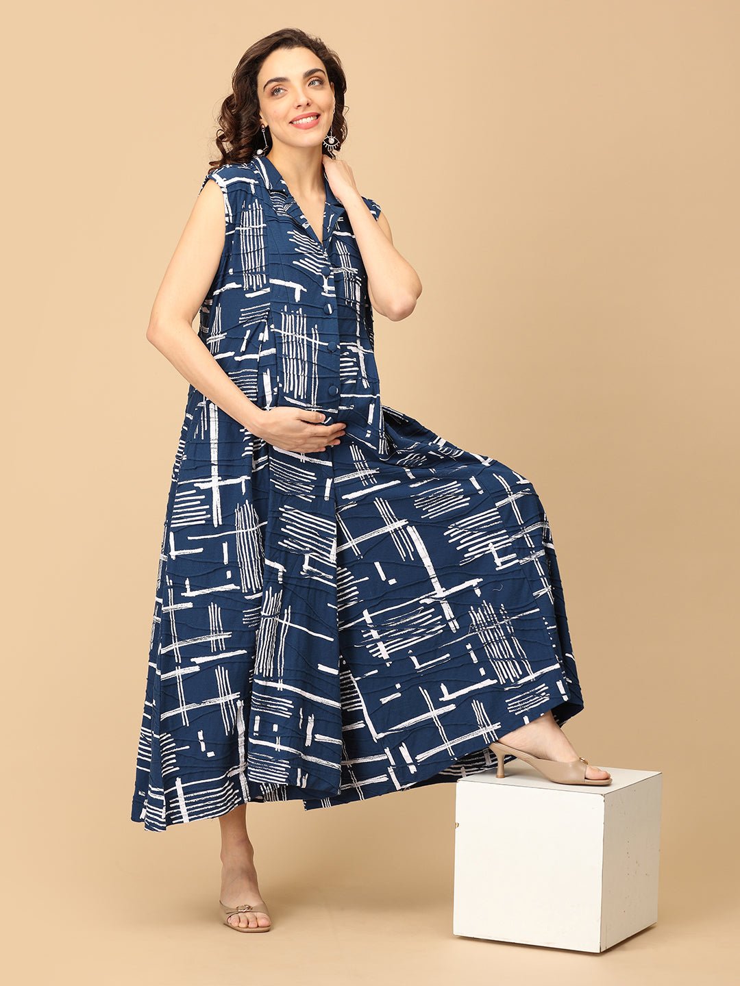  Sharp in Splash Maternity and Nursing Jumpsuit Multi