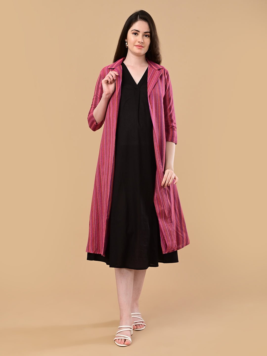  ShiftEase Maternity and Nursing Shacket Dress Pink
