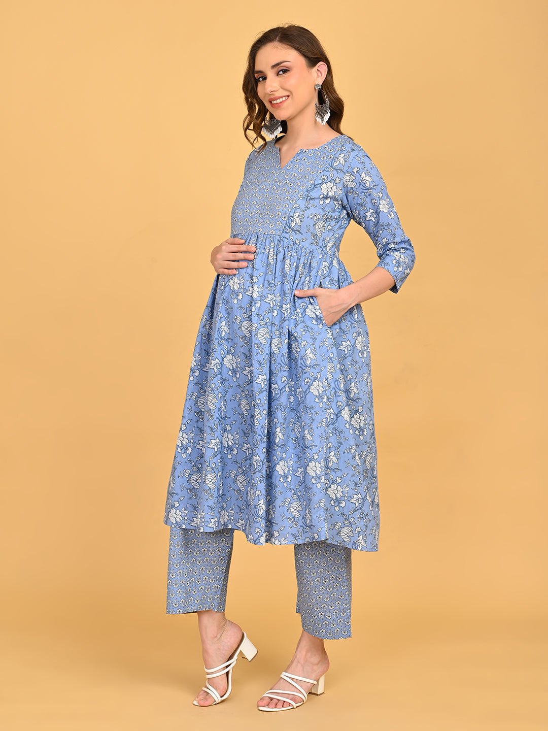  ShyamAab Maternity and Nursing Kurta Set Multi