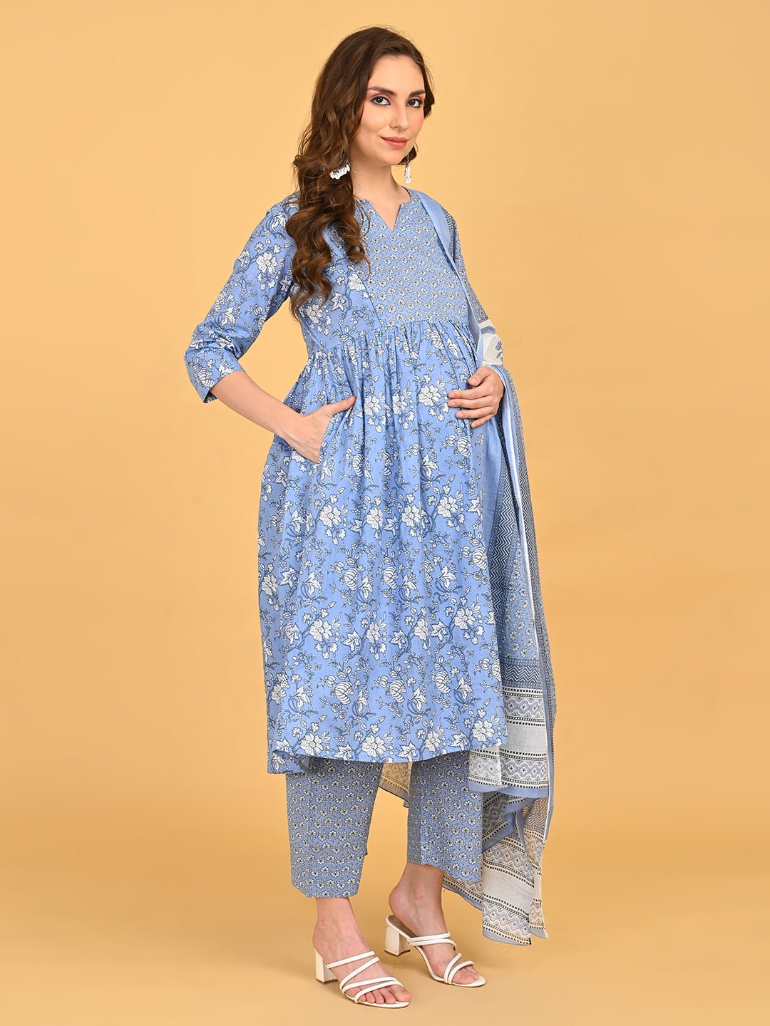  ShyamAab Maternity and Nursing Kurta Set Multi