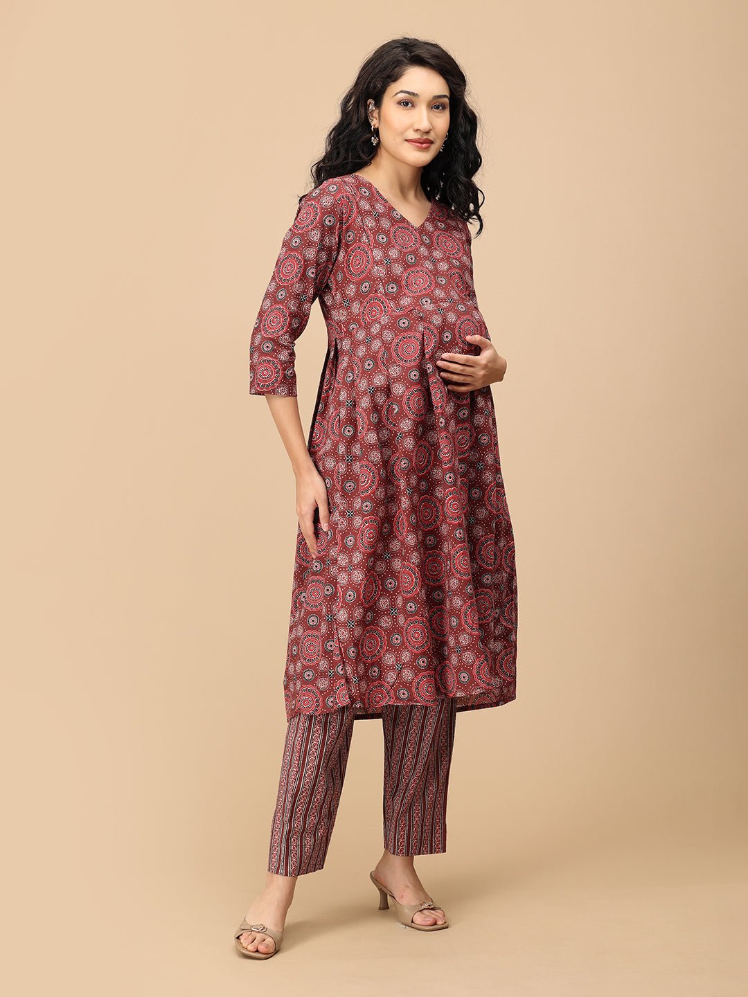  Sienna Bloom Maternity and Nursing Kurta Set Multi