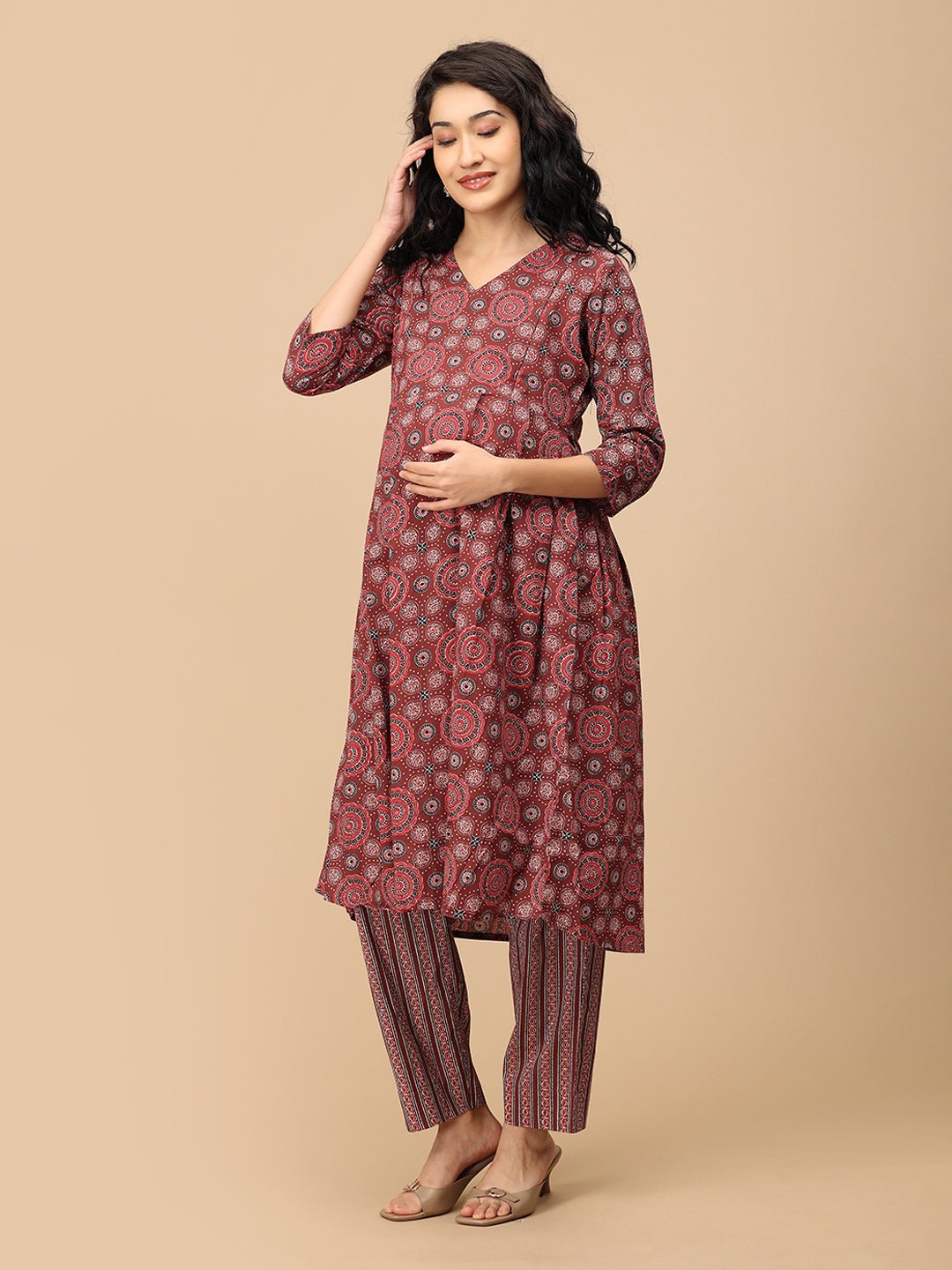  Sienna Bloom Maternity and Nursing Kurta Set Multi