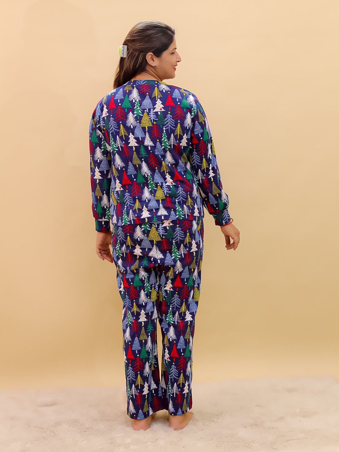  Silent Night Christmas Maternity and Nursing Pajama Set Multi