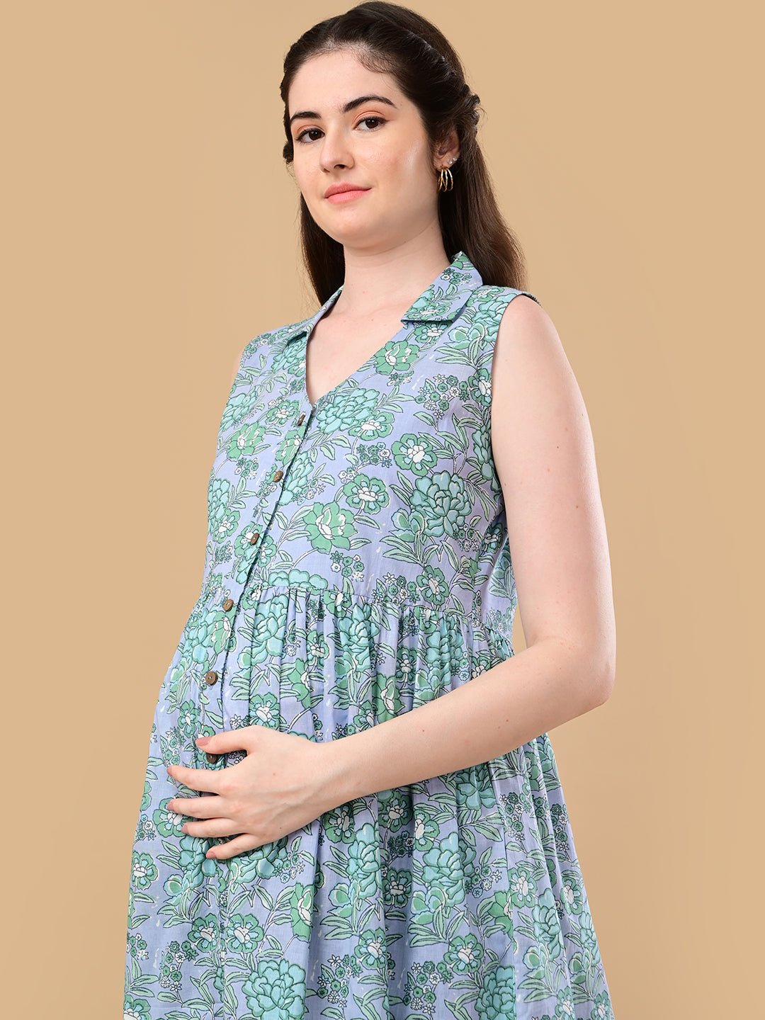  Simply Grey Maternity and Nursing Sleeveless Dress Grey