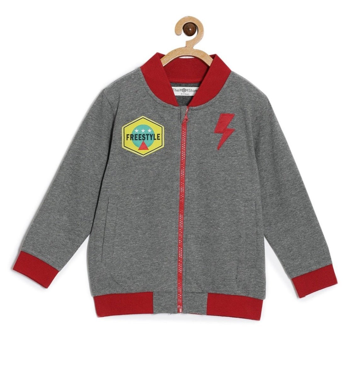 Grey Skateboard Bomber Jacket For Boys