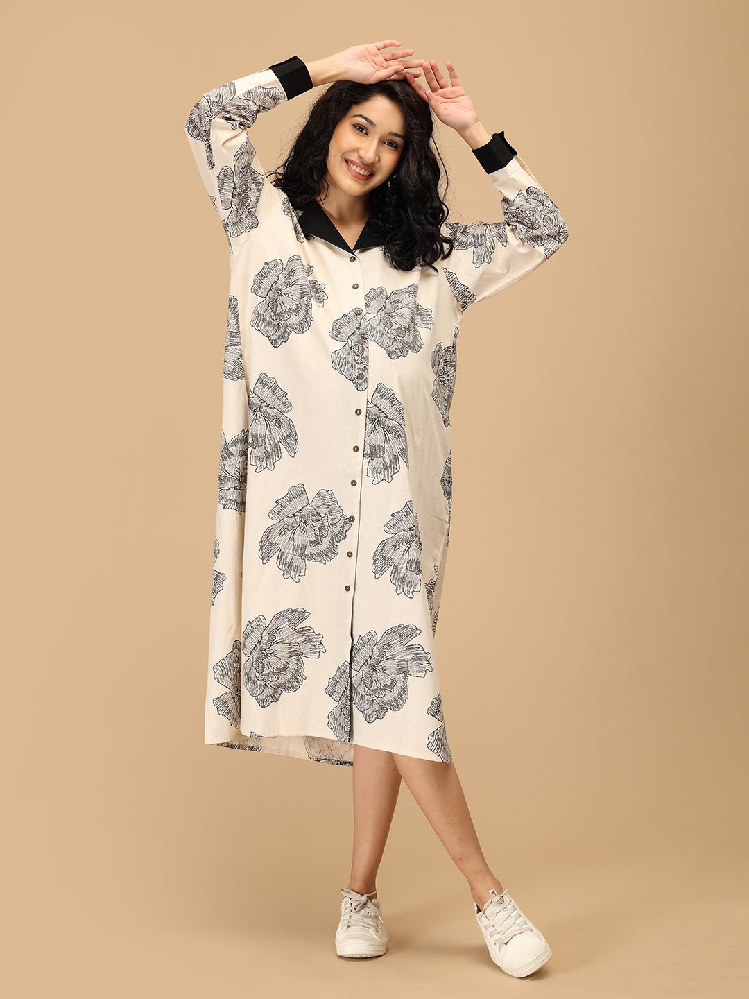  Sketch Petal Maternity and Nursing Dress Off-White