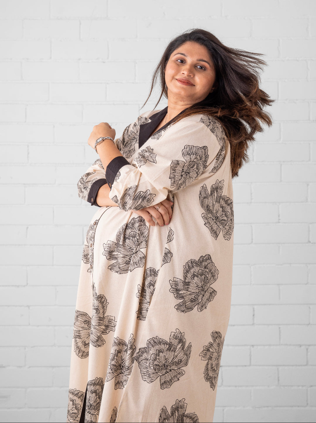  Sketch Petal Maternity and Nursing Dress Off-White