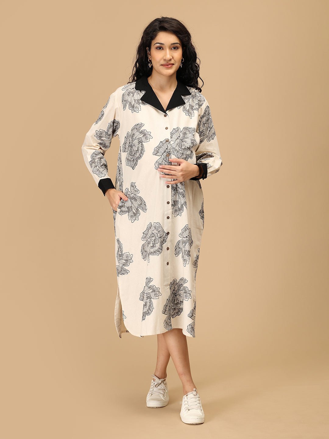  Sketch Petal Maternity and Nursing Dress Off-White