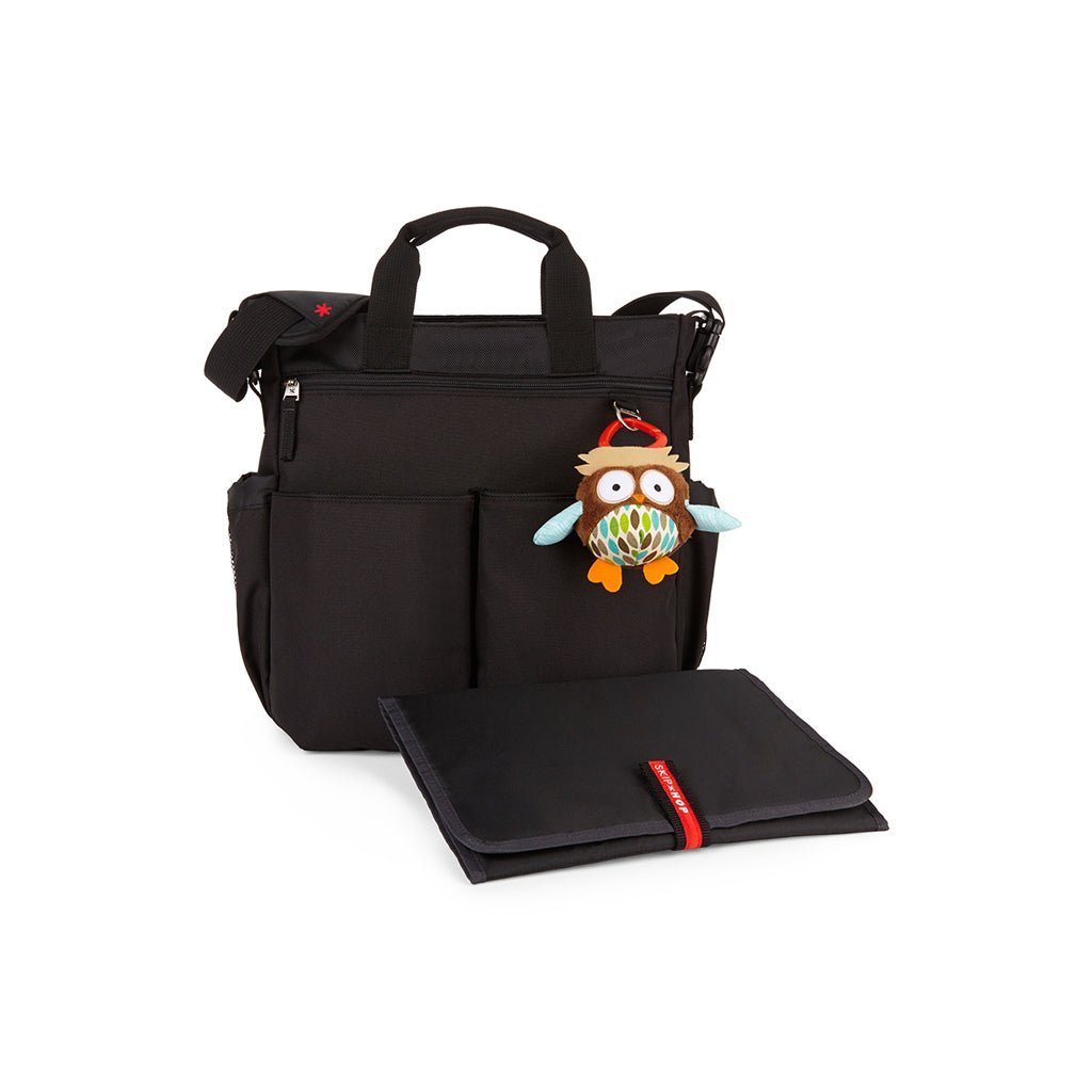 Skip Hop Duo Signature Diaper Bag Zip Closure Stroller Straps Black 13x5x14in
