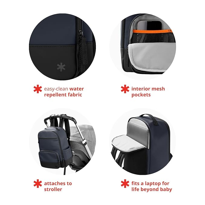 Skip Hop Flex Diaper Bag Backpack Navy 12.5x8.25x15.5in 3.09lb