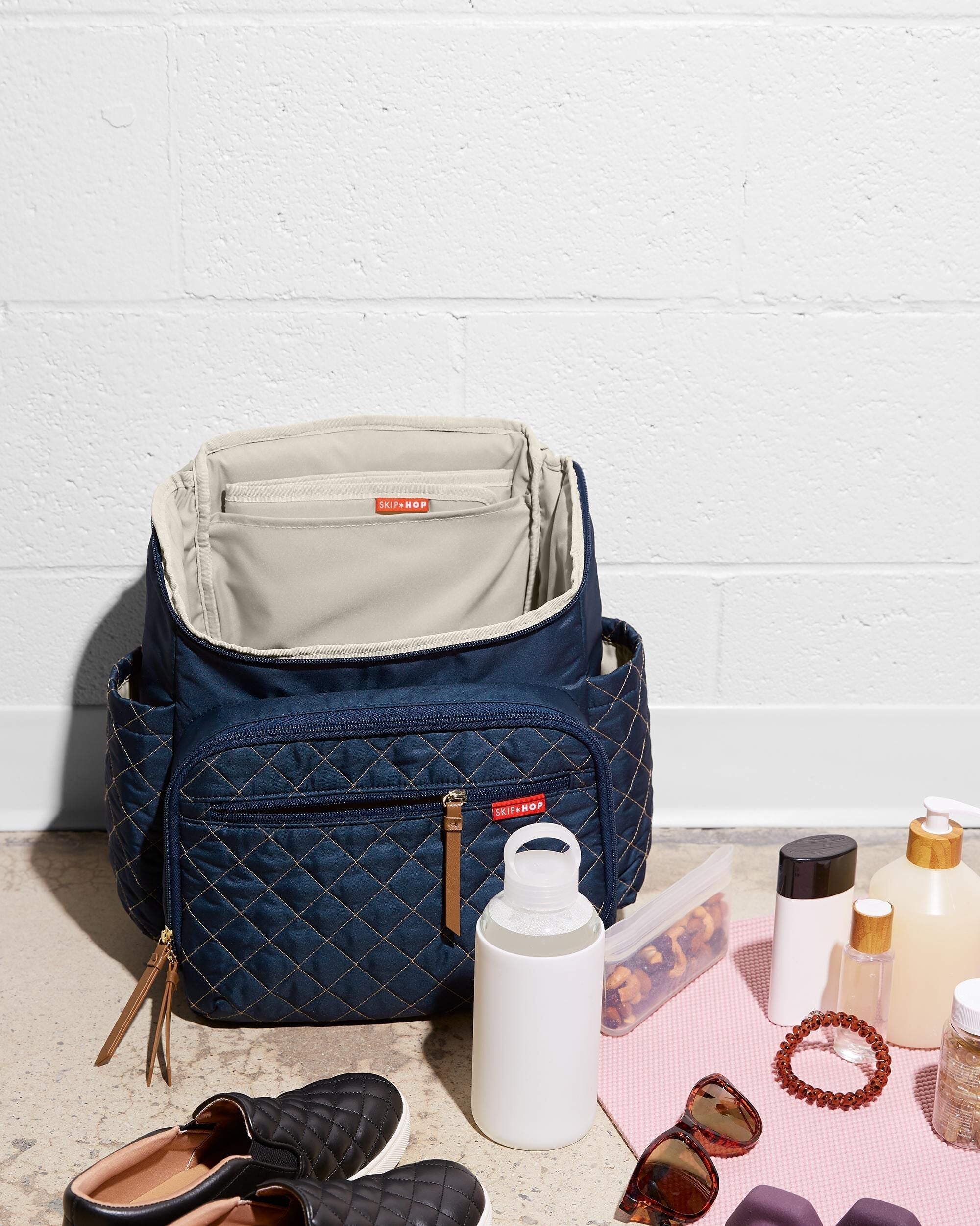 Quilted Backpack With Packing Cubes Blue For Babies