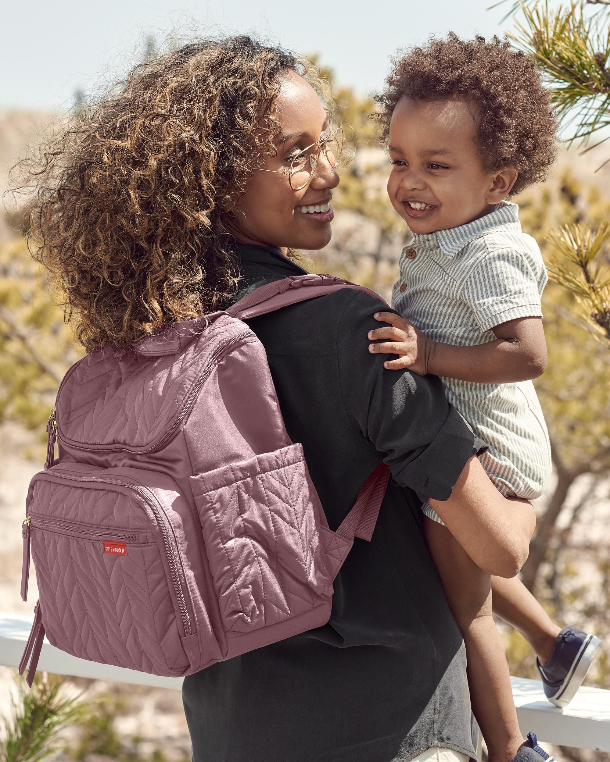 Forma Pink Lightweight Quilted Diaper Backpack For Babies