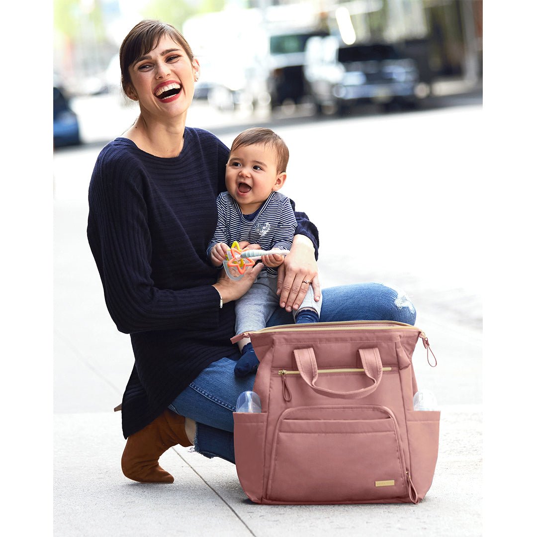 Skip Hop Dusty Rose Mainframe Wide Open Diaper Backpack