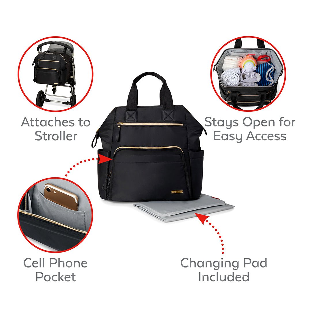 Mainframe Wide Open Diaper Backpack In Black For Babies
