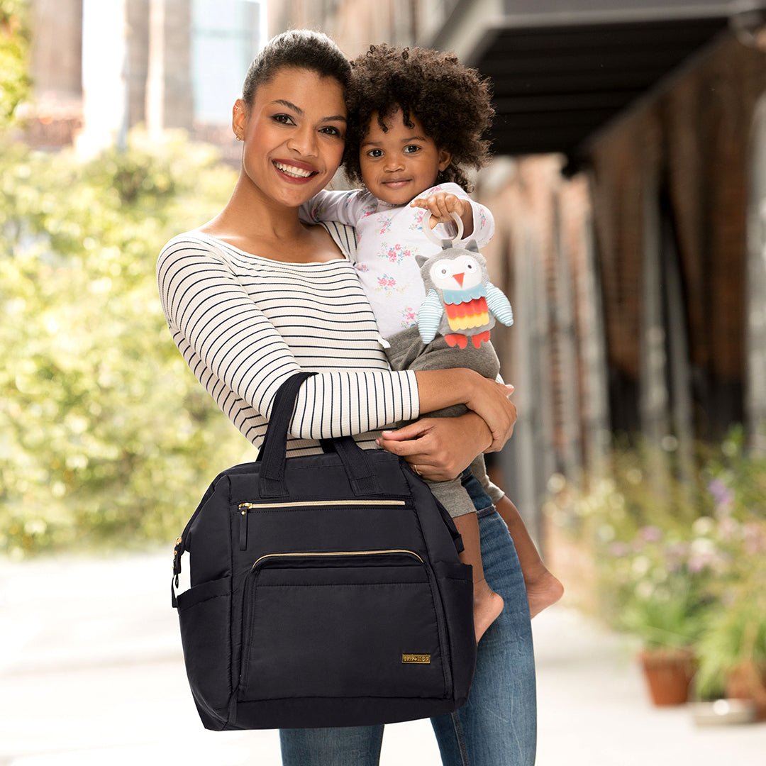 Mainframe Wide Open Diaper Backpack In Black For Babies