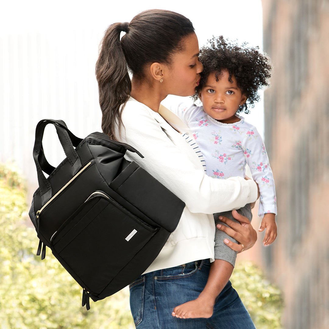 Mainframe Wide Open Diaper Backpack In Black For Babies