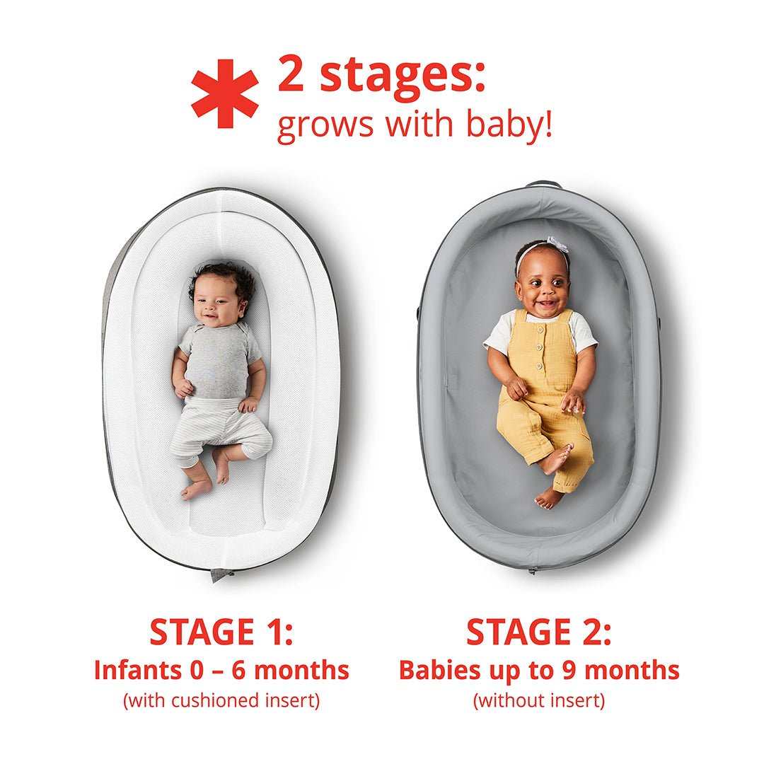 Sweet Retreat Grey 2-Stage Baby Lounger For Babies