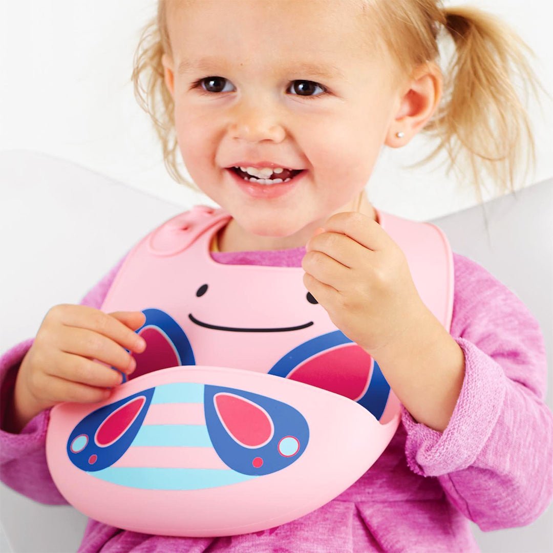 Butterfly Zoo Fold & Go Silicone Bib For Babies