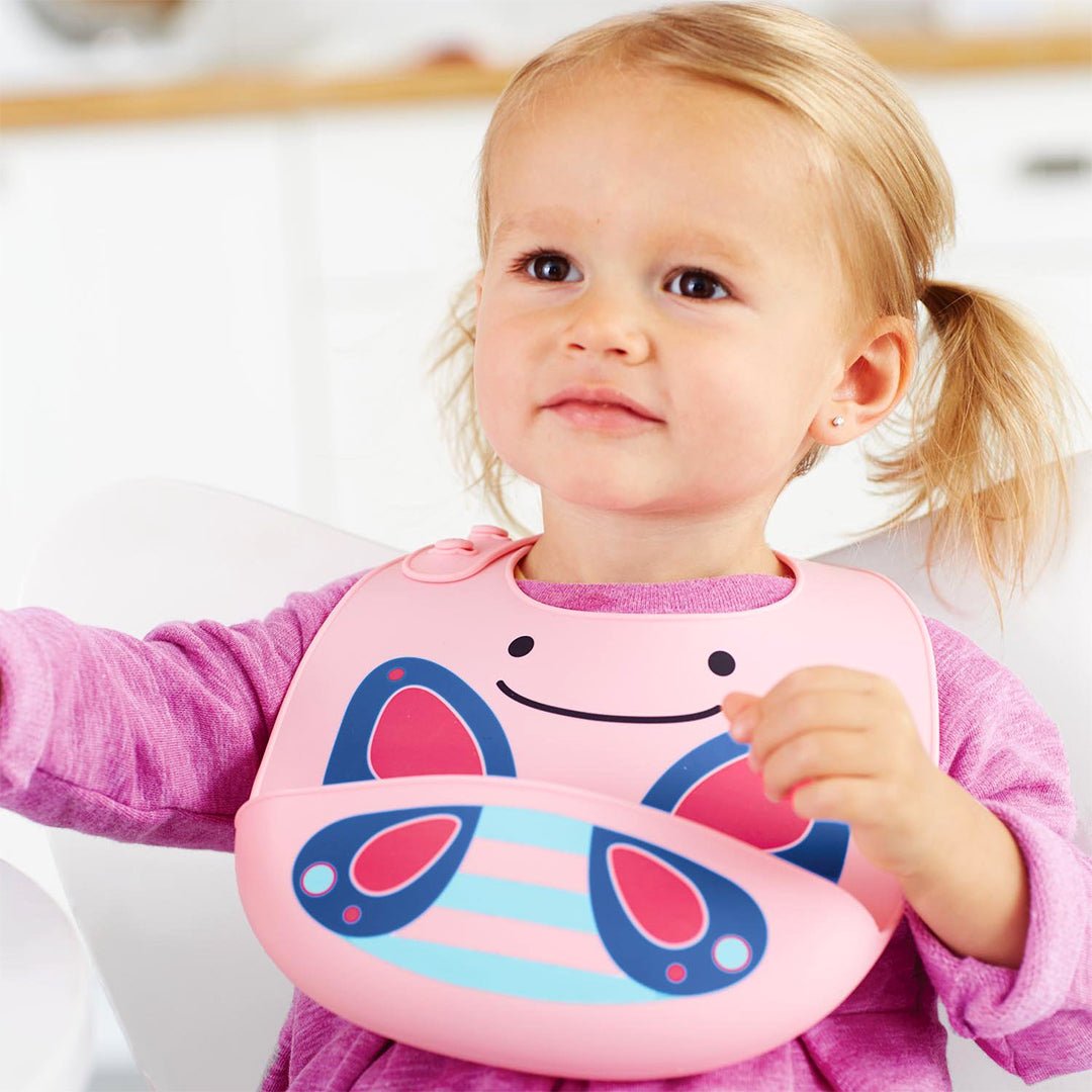 Butterfly Zoo Fold & Go Silicone Bib For Babies