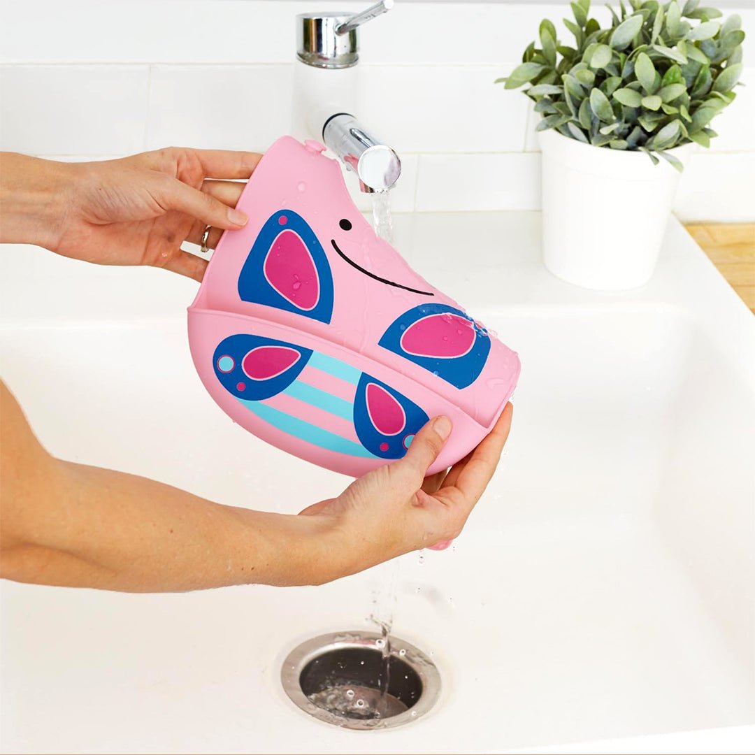 Butterfly Zoo Fold & Go Silicone Bib For Babies
