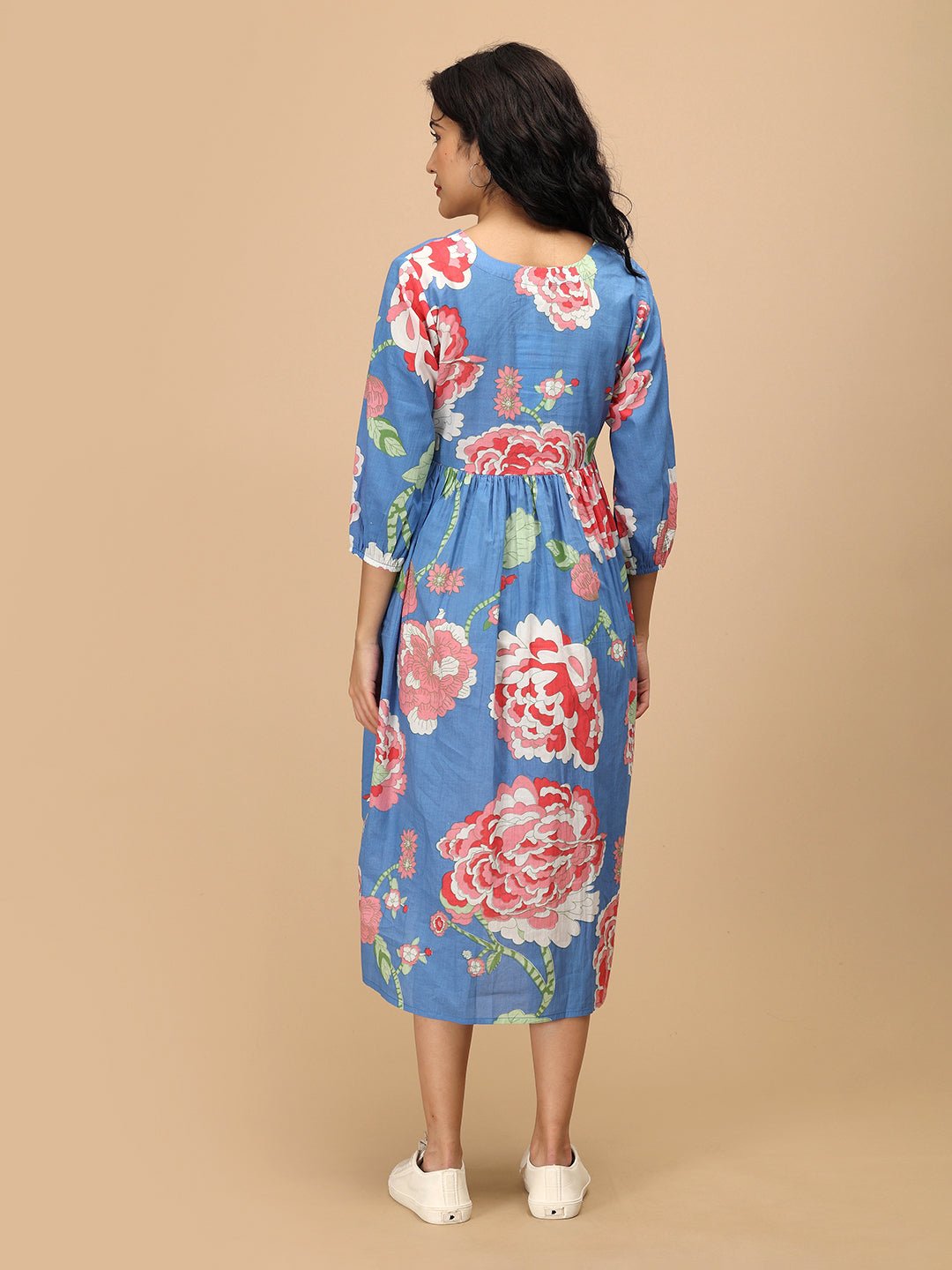  Sky Bloom Maternity and Nursing Dress Blue