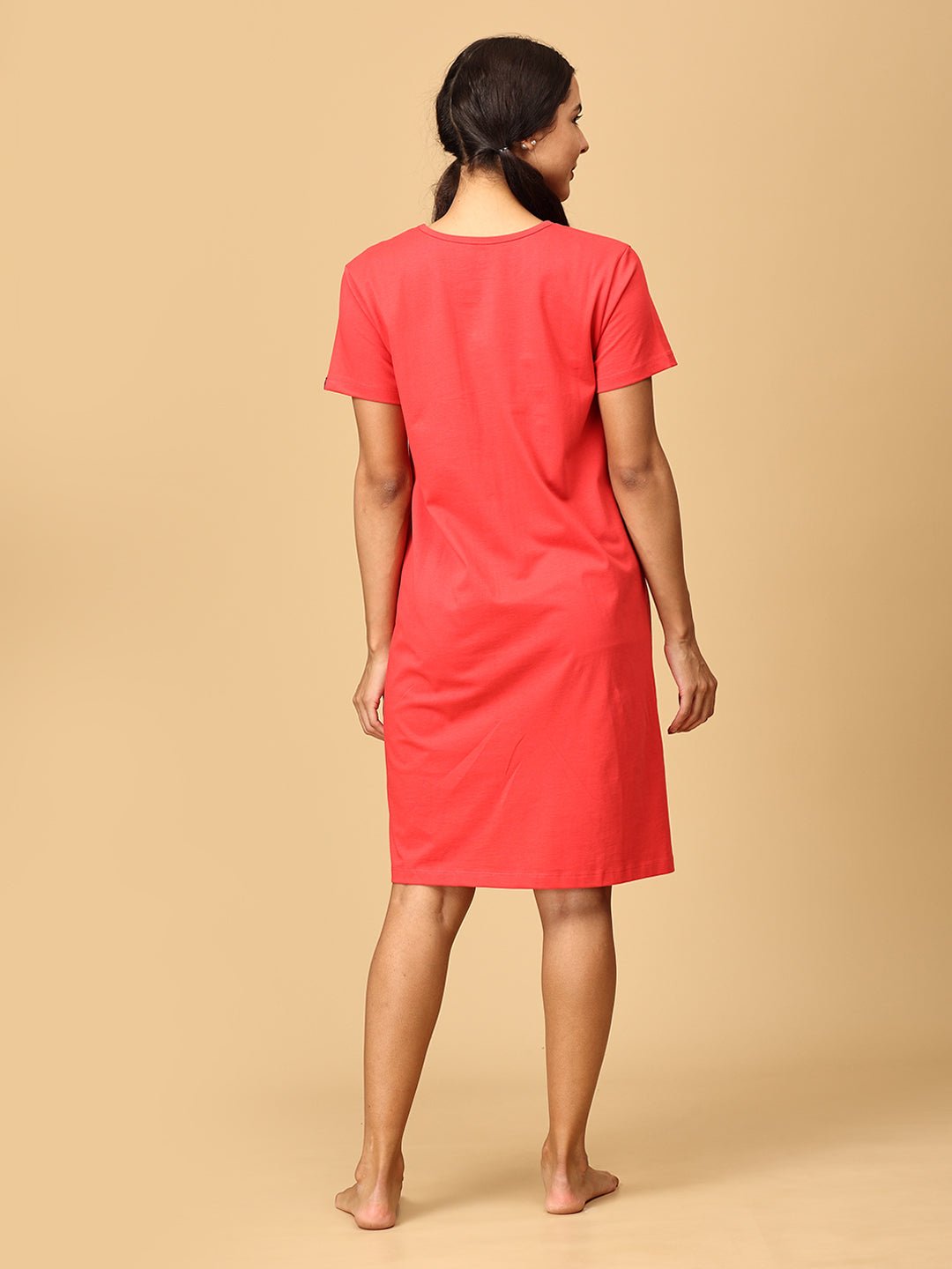  Sleepy Mumma Maternity T-Shirt Dress Coral