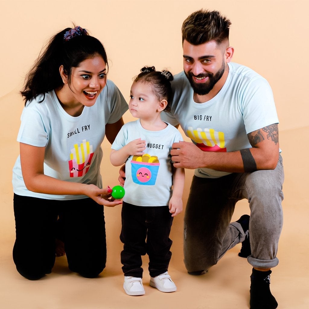 Big Fries Cotton Matching Family T-Shirt Twinning Combo Of 3