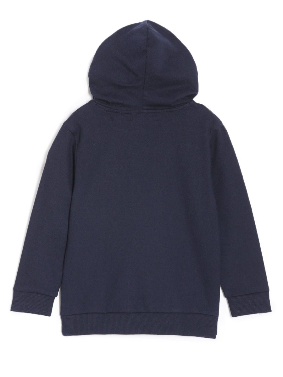 Navy Space Invader Hooded Sweatshirt For Boys