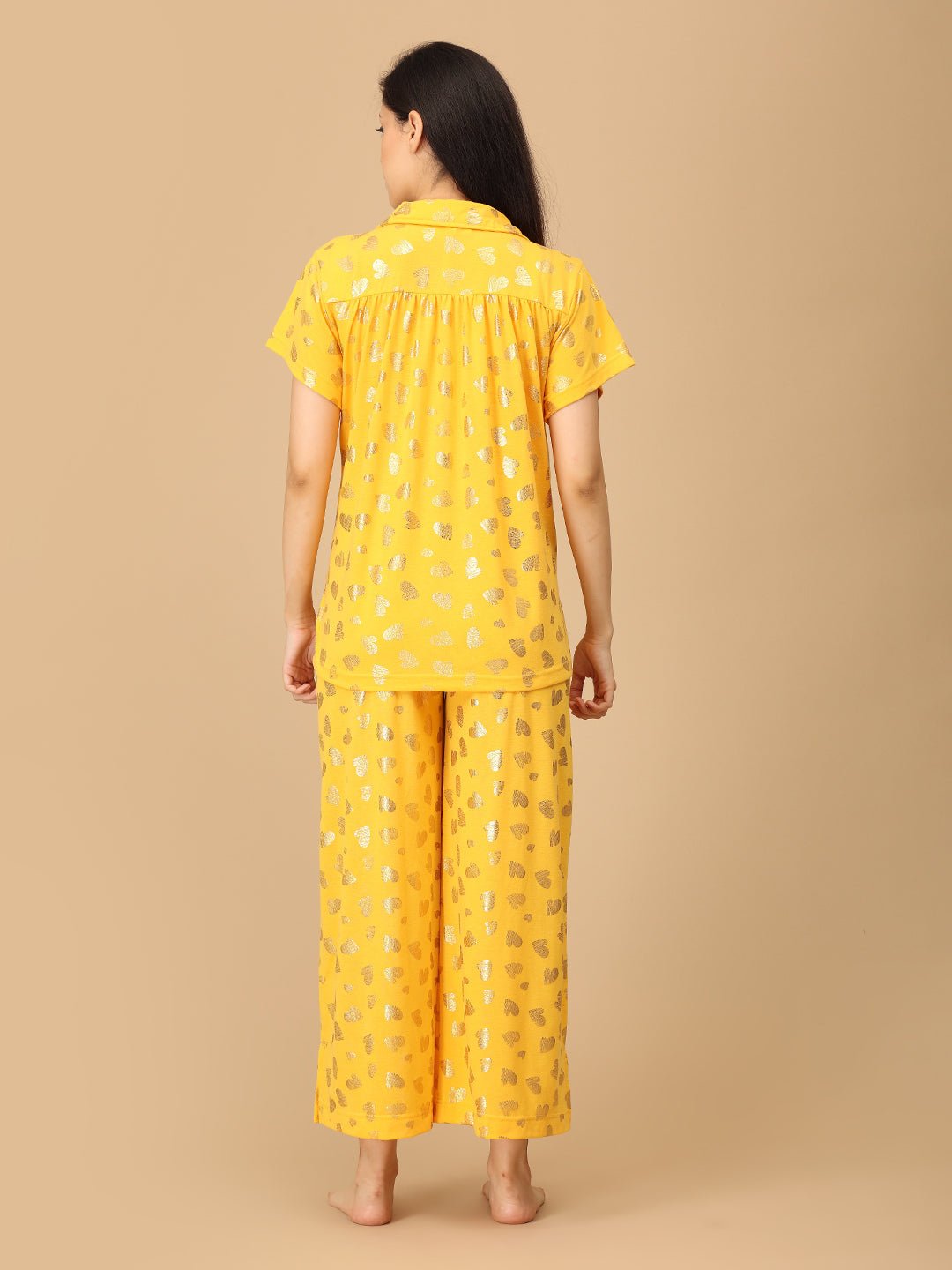  Sparkle Season Maternity and Nursing Nightwear Set Yellow