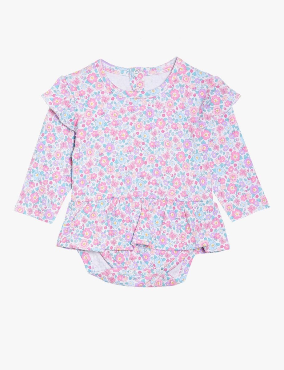  Spring Blooms Girls Skirted Onesie