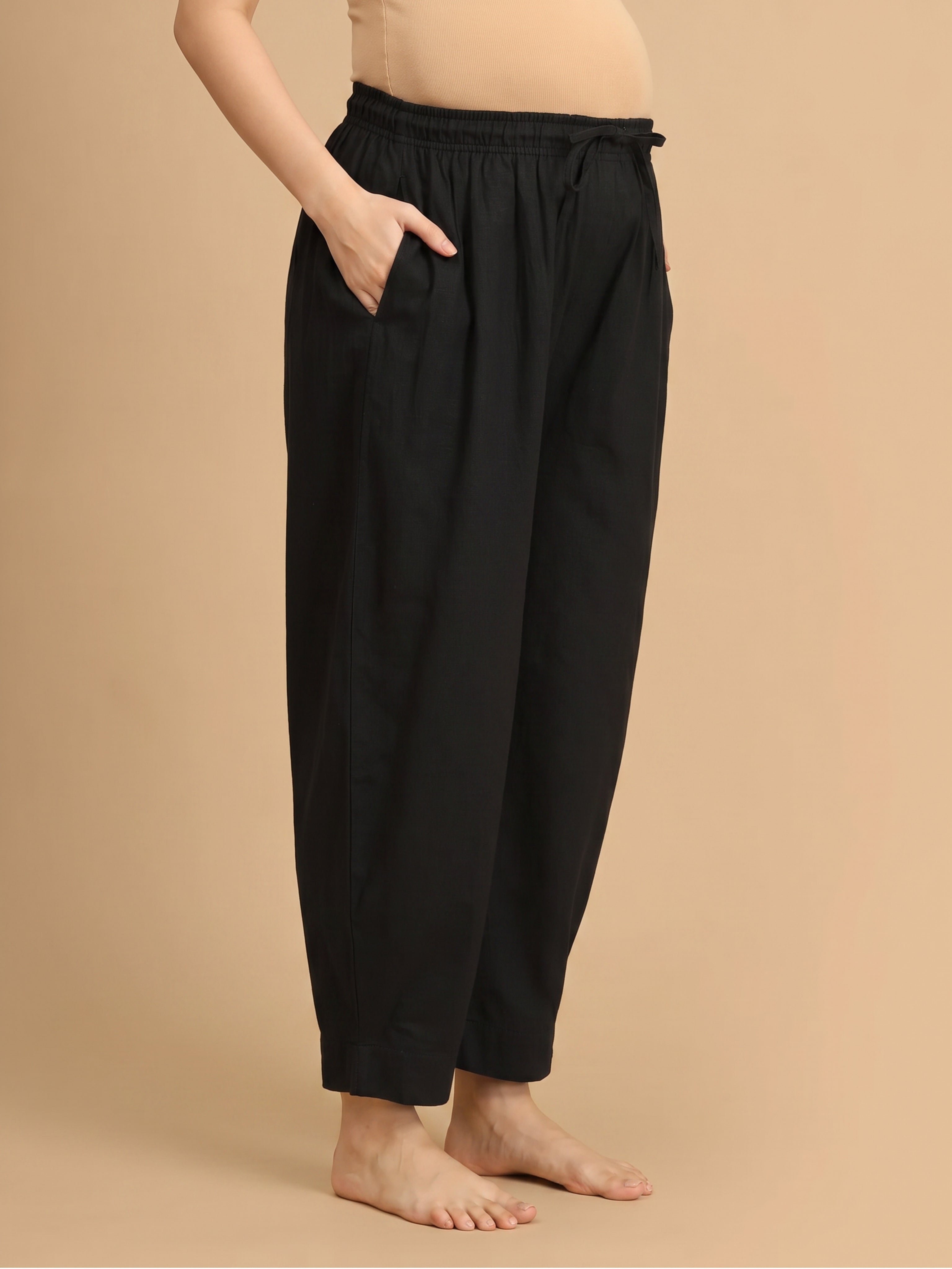  Street Ink Maternity Lounge Pants with Drawstring Black