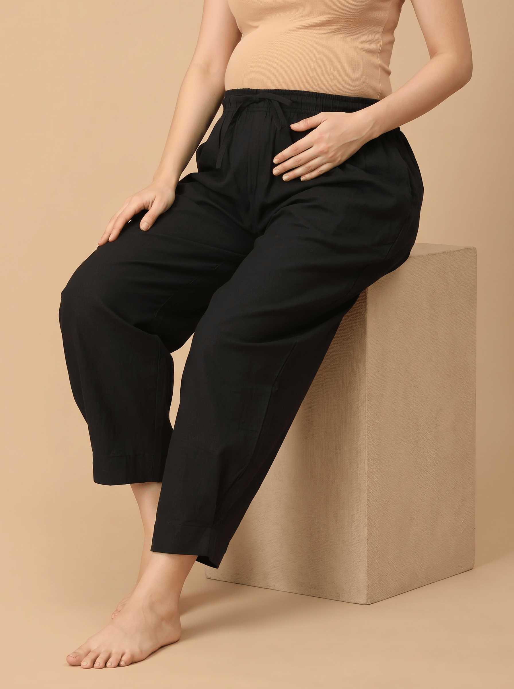  Street Ink Maternity Lounge Pants with Drawstring Black