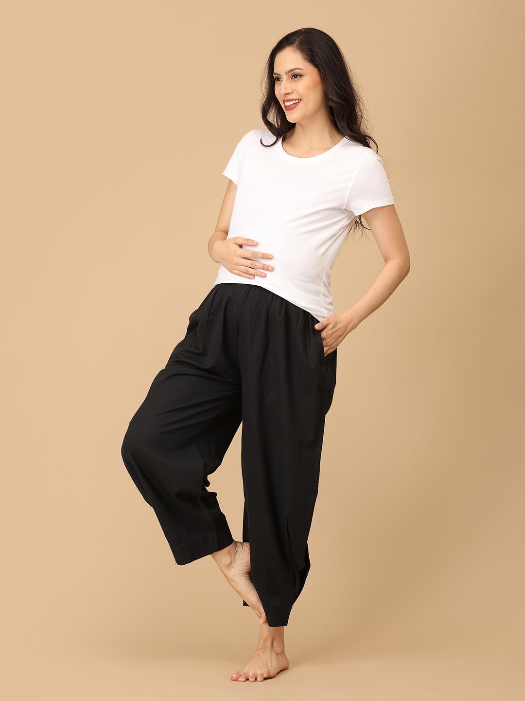  Street Ink Maternity Lounge Pants with Drawstring Black