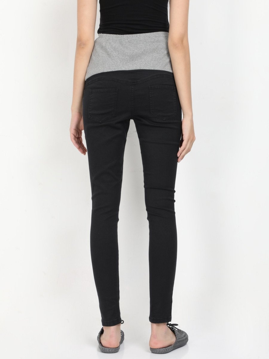  Stretchable Maternity Denim with Belly Support Black