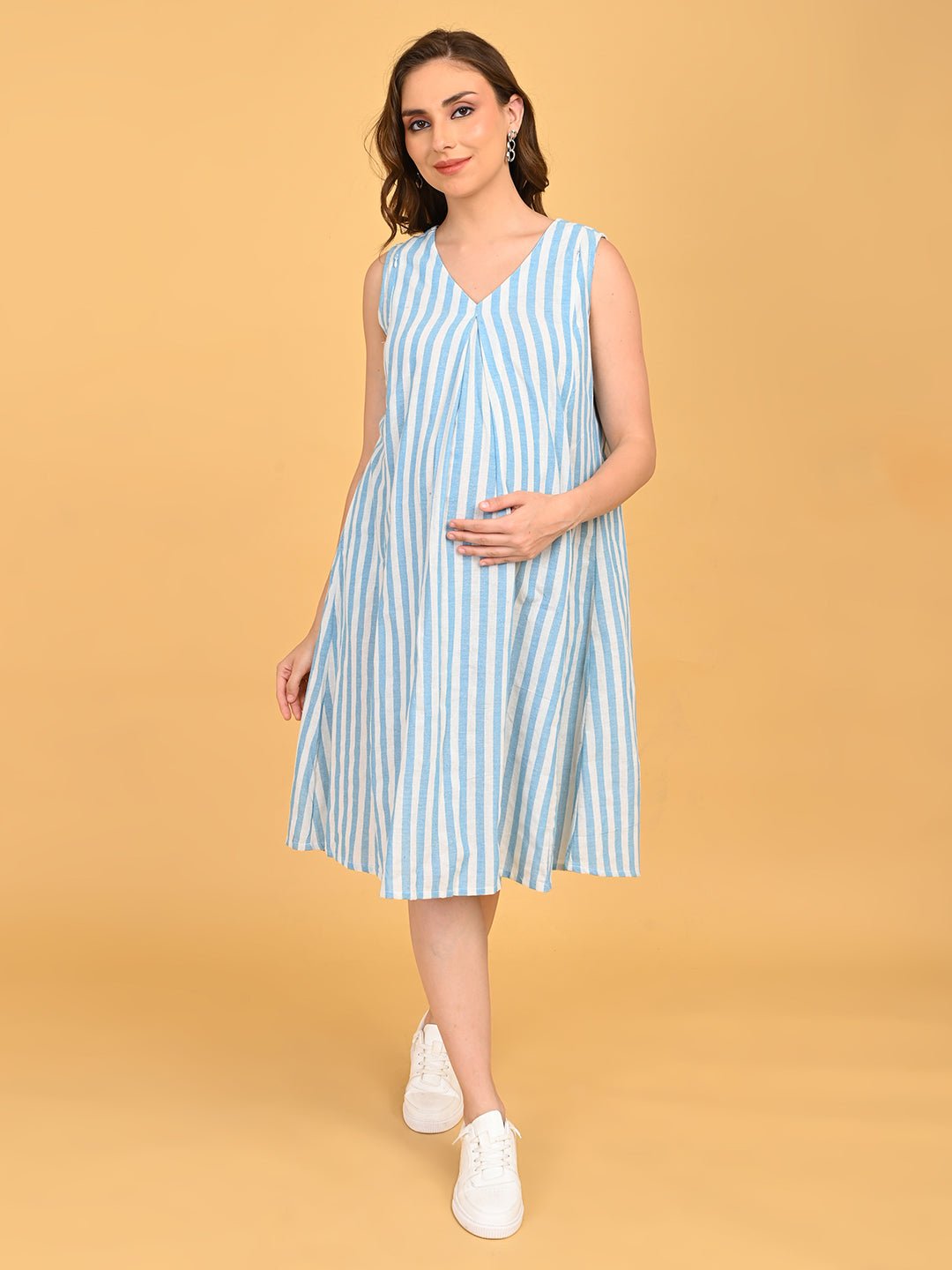  Stripe Duet Maternity and Nursing Shacket Dress Multi