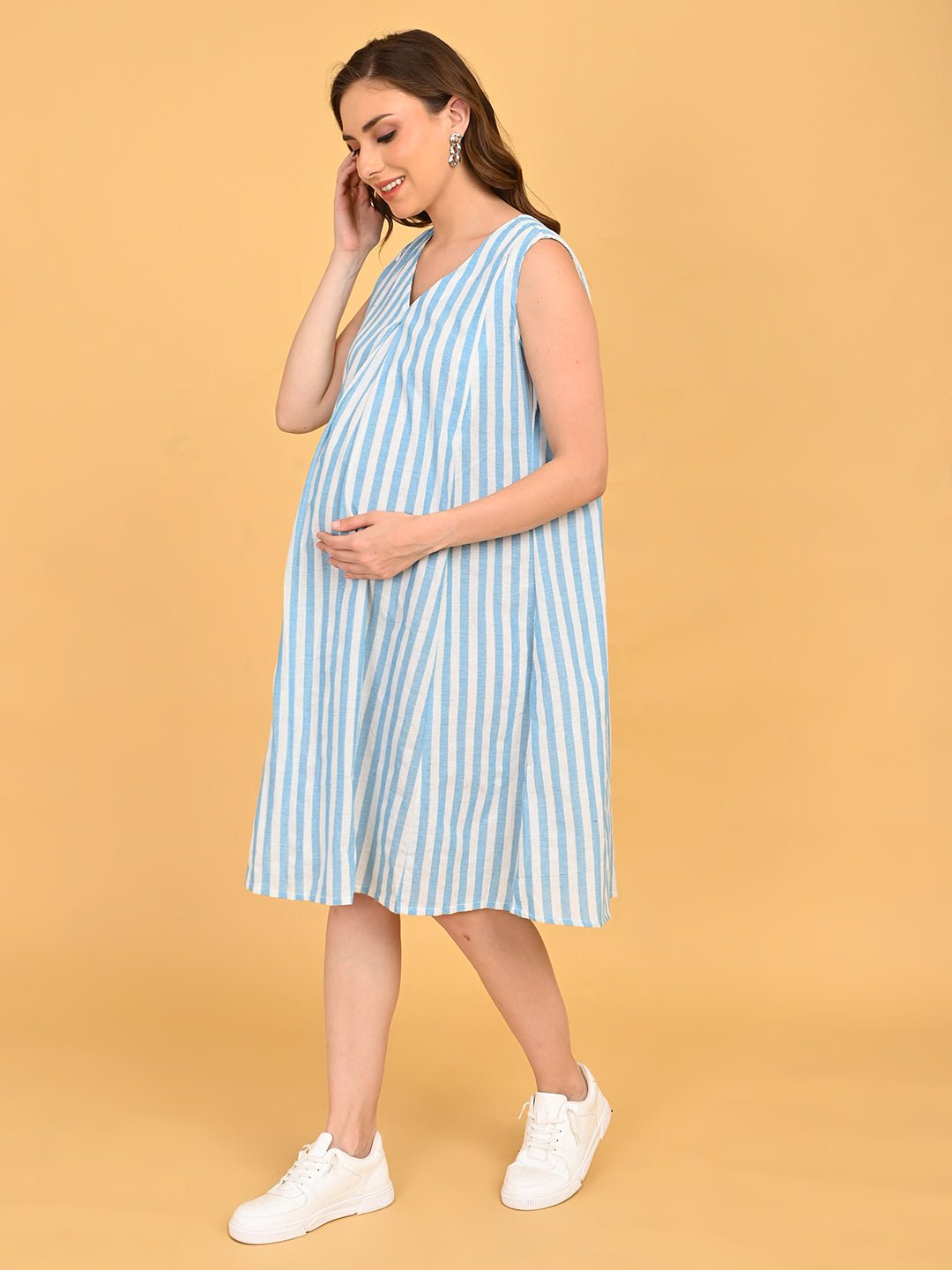  Stripe Duet Maternity and Nursing Shacket Dress Multi