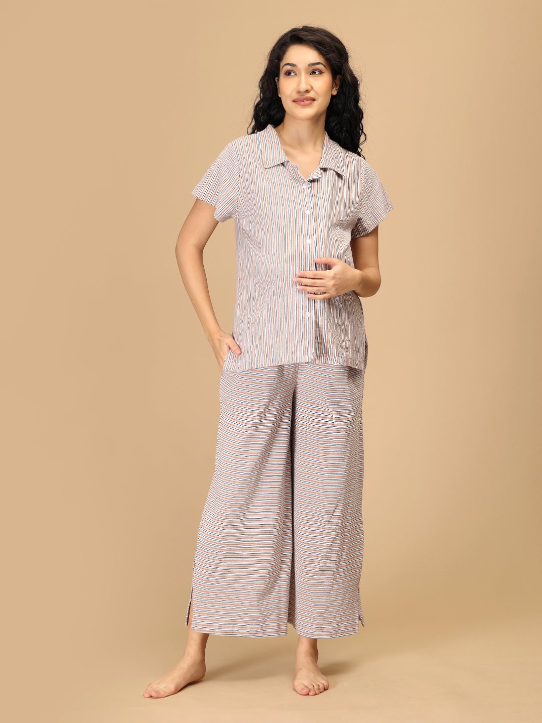  Stripe Me Snoozy Maternity and Nursing Nightwear Set Multi