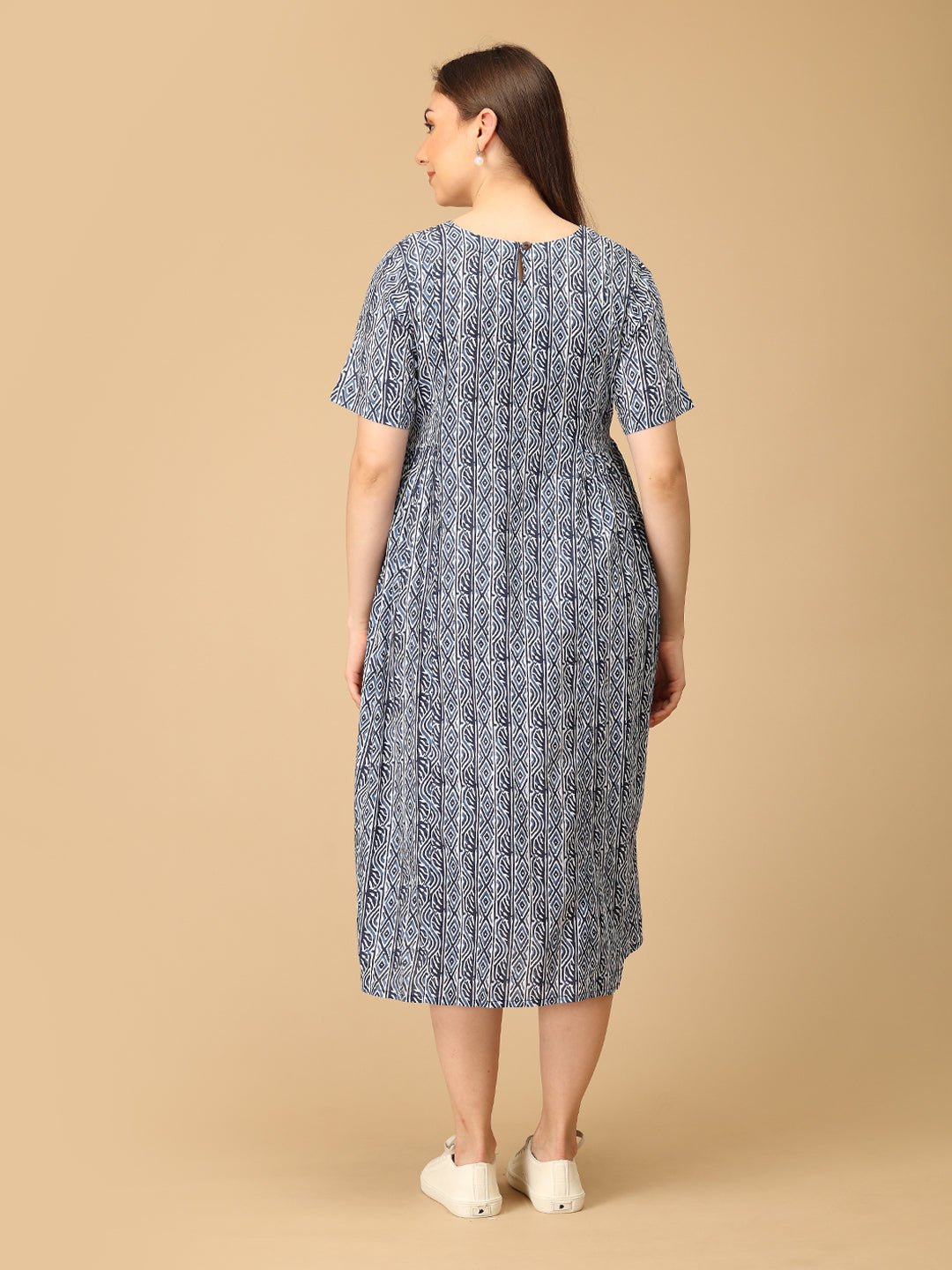  Indigo Stripe Maternity and Nursing Dress Multi
