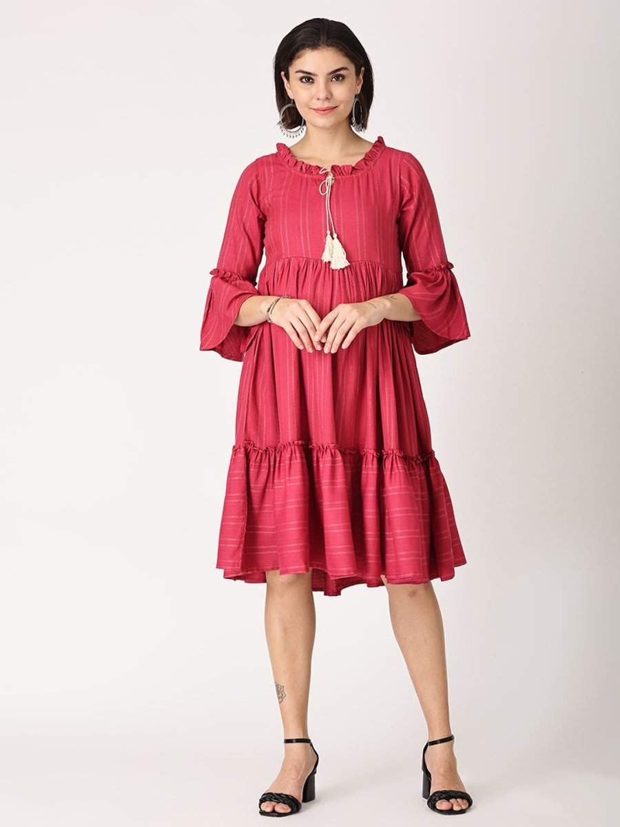  Sugar Berry Maternity and Nursing Dress Magenta