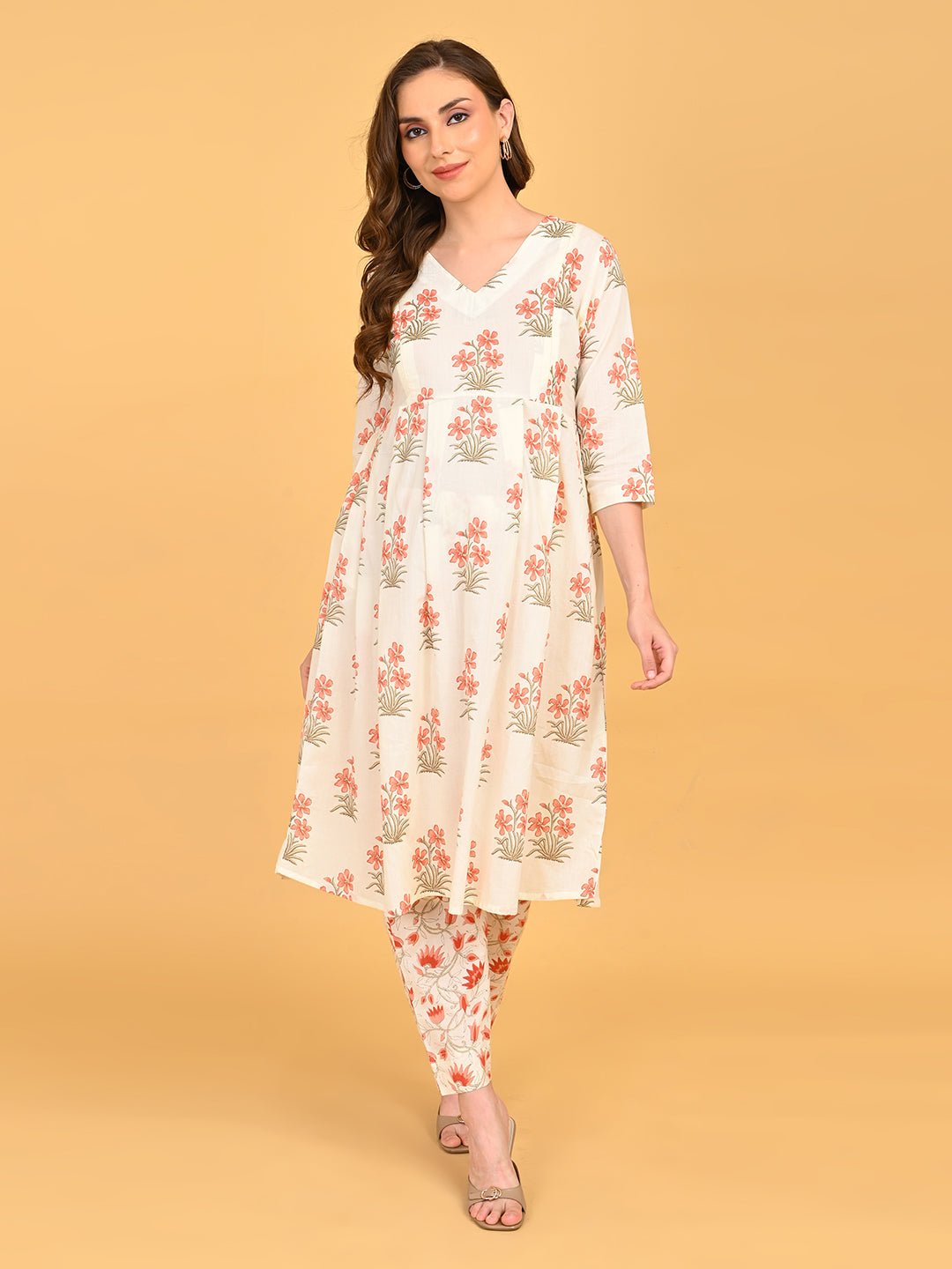  Sukoon Ensemble Maternity and Nursing Kurta Set Off White